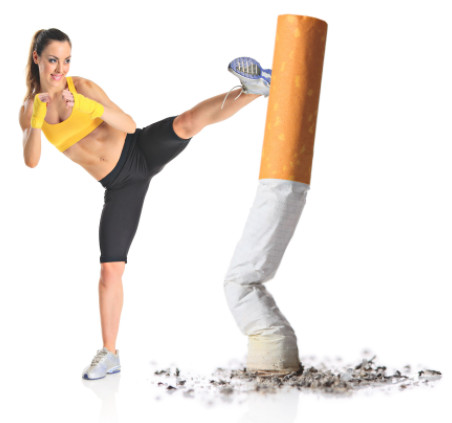 Girl Kicking Smoke